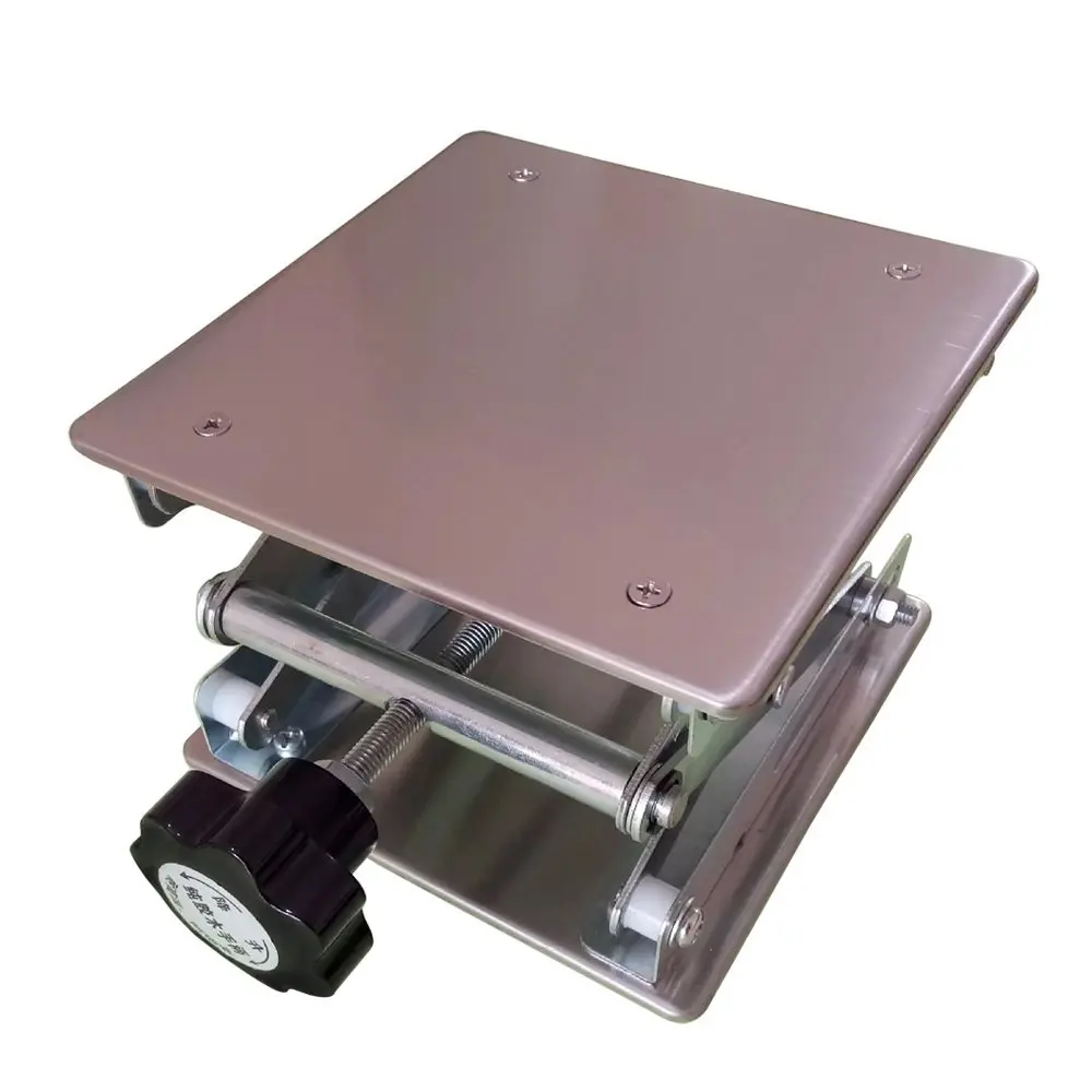 

BDJK 15*15cm Lifting Platform Adjustable Laboratory Lift Stainless Steel Lab Stand Table Scissor Lifter Mini Hand Elevator