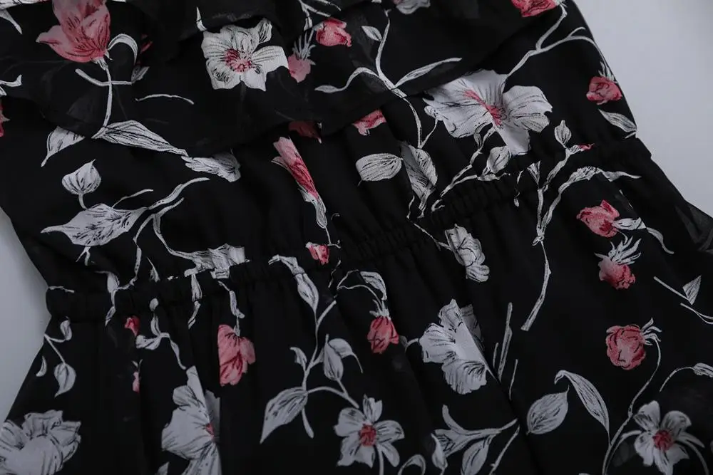 Женское шифоновое платье с оборками MINSUNDA Повседневное средней длины открытыми