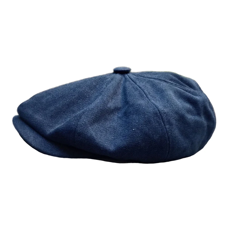 Dark Blue SHOWERSMILE Мужская газетная Кепка s хлопок Весна Осень восьмиугольная шляпа мужская Высококачественная темно-синяя плоская кепка однотонная винтажная шляпа художника - Цвет: Dark Blue