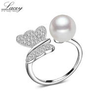 sterling silver jewelry ring for womenwhite natural freshwater pearl ring fine jewelry mother present girlfriend gifts 9 10mm