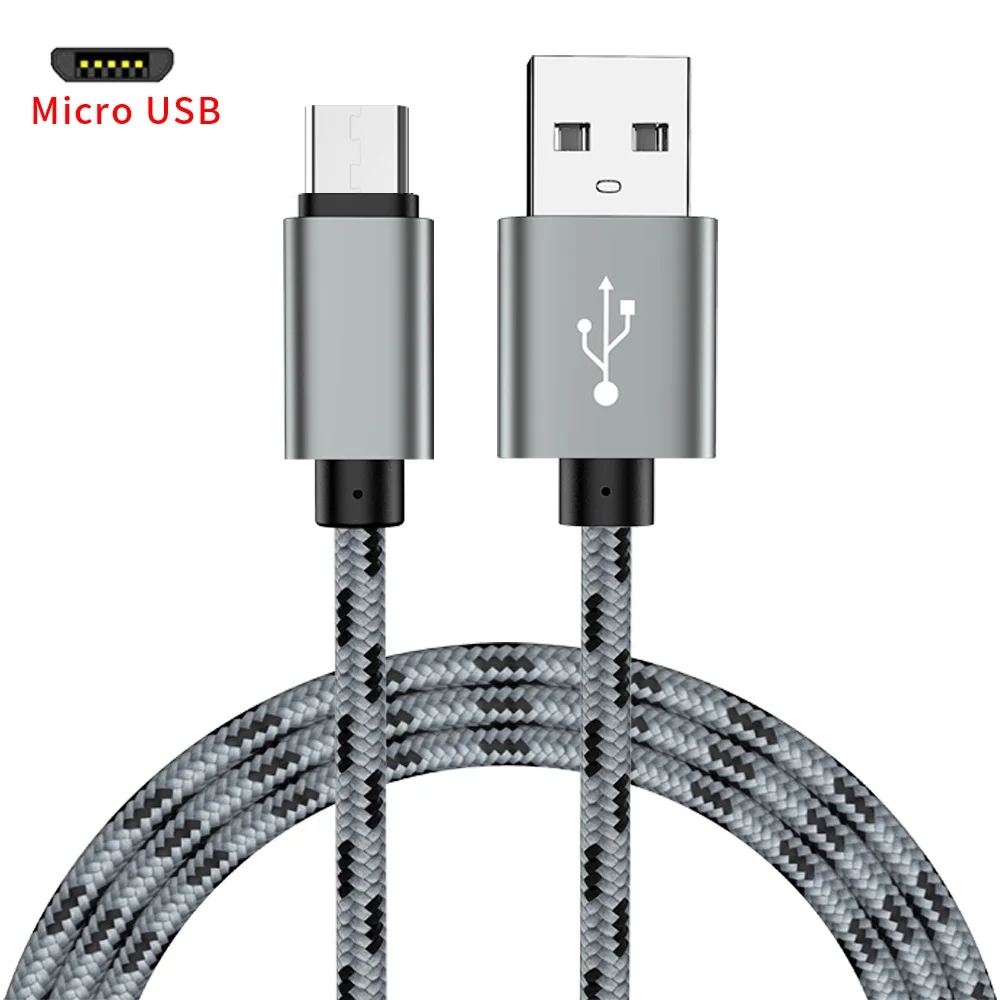 Кабель Micro USB CXV 2.4A для быстрой зарядки, Кабель Microusb для samsung, Xiaomi, huawei, LG, планшета, Android, мобильного телефона, USB шнур - Цвет: Серый