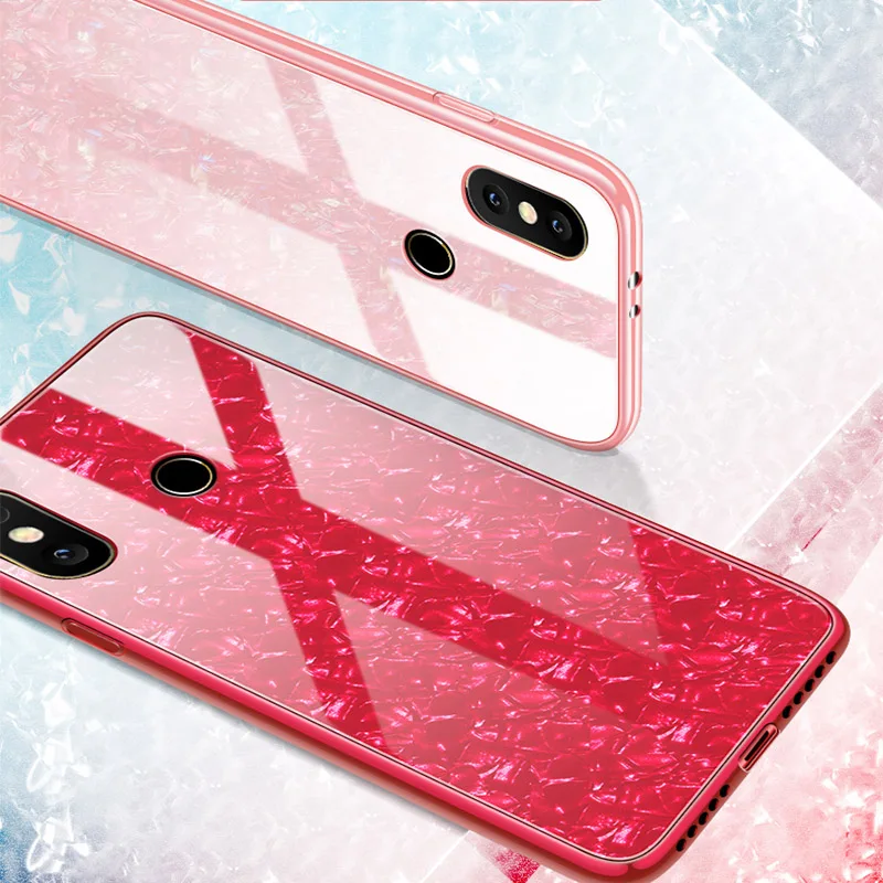 SemgCeKen Marble bling glass case for xiaomi redmi s2 y2 note 6 7 pro 7S note6 note7 luxury original shell phone back cover etui