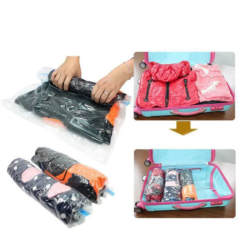 Компактные вакуумные компрессионные прозрачные мешки для хранения дорожный
