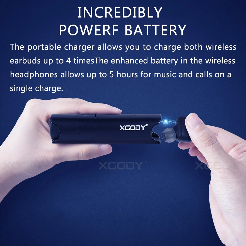 XGODY S2P V5.0 Bluetooth наушники 3D True Беспроводной стерео с микрофоном Портативный
