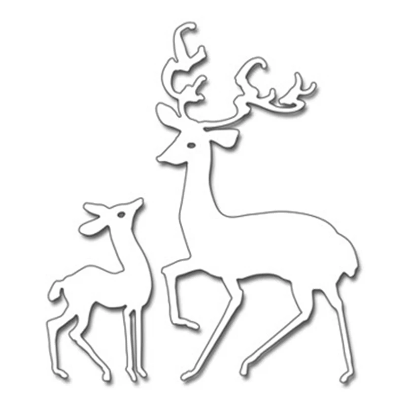 Лось лосяй мама и ребенок металлические штампы трафарет для скрапбукинга