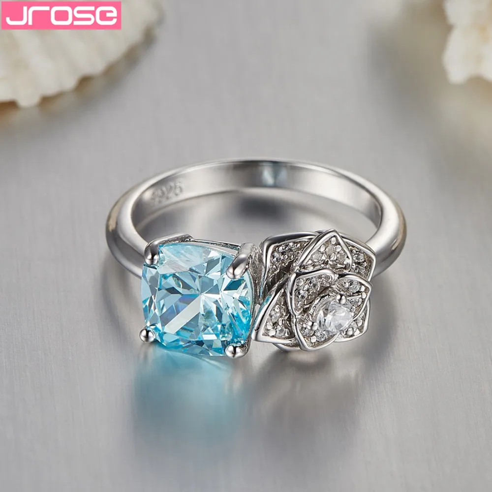 Женское Винтажное кольцо Jrose Flower 2.5ct Red AAA CZ коктейльное из настоящего чистого