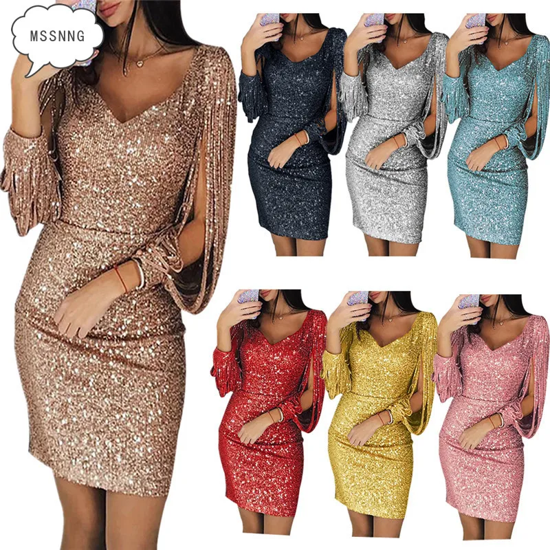 MSSNNG 2019 весеннее и летнее Новое модное темпераментное тонкое платье для похудения