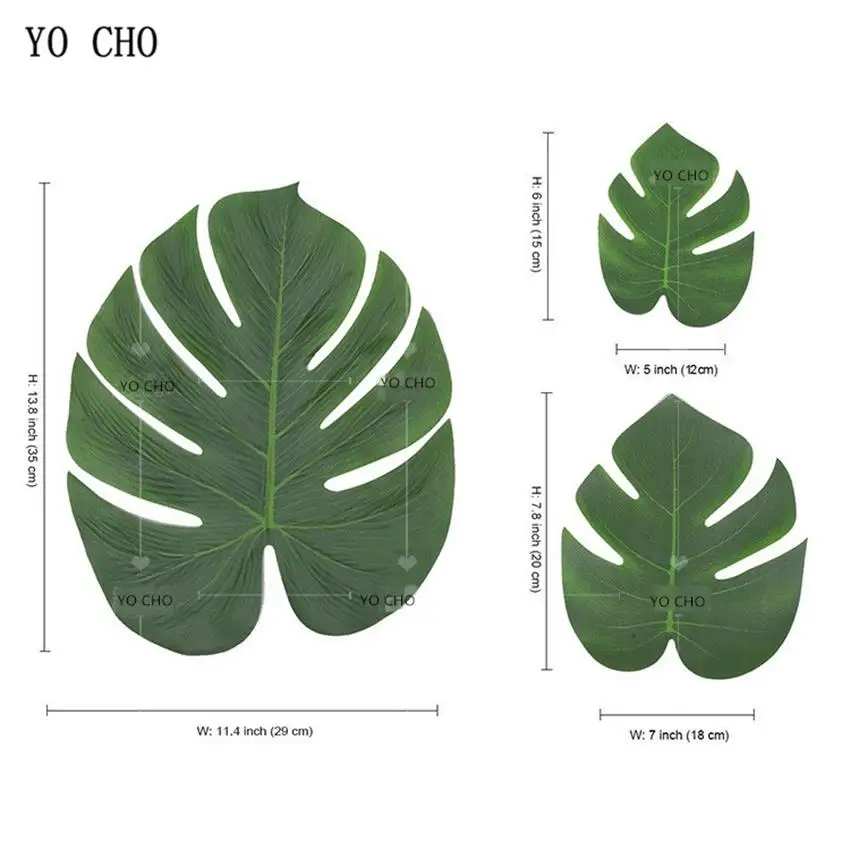 

YO CHO 12 шт. искусственные растения Monstera Deliciosa, листья черепах, Искусственные Шелковые Растения, вечерние украшения для дома, сделай сам