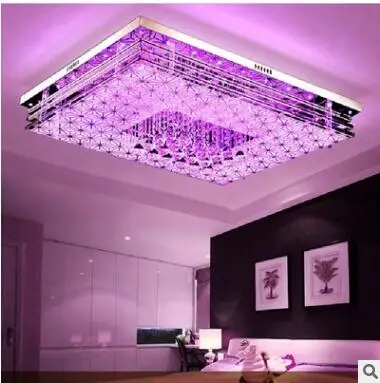 LED living room lighting rectangular crystal blue red modern simple ceiling lamp bedroom study low voltage | Лампы и освещение