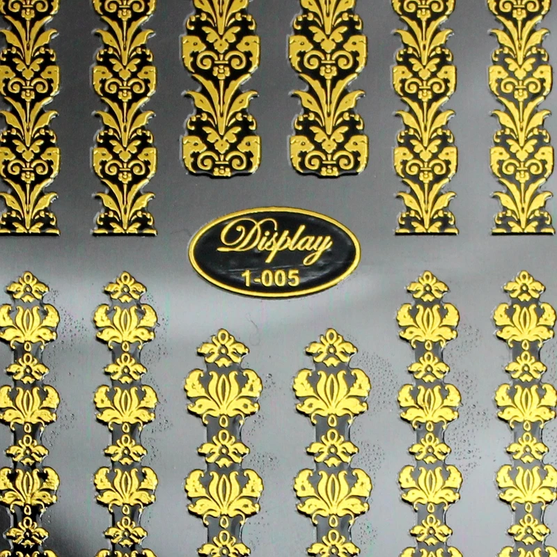 Флуоресцентные цветные Позолоченные 3d наклейки для дизайна ногтей декоративные