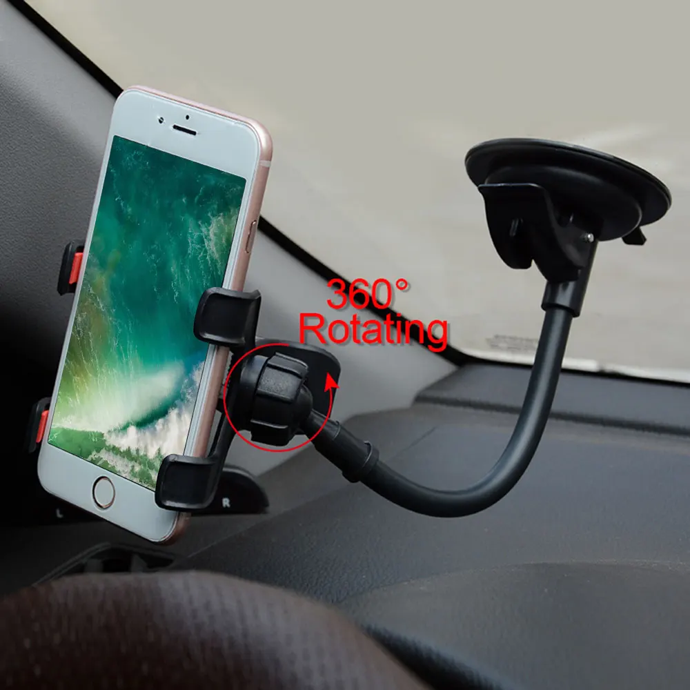 KISSCASE Universal Car Phone Holder 360 Rotation Suction Cup Navigation GPS Stand For Mobile Support | Мобильные телефоны и