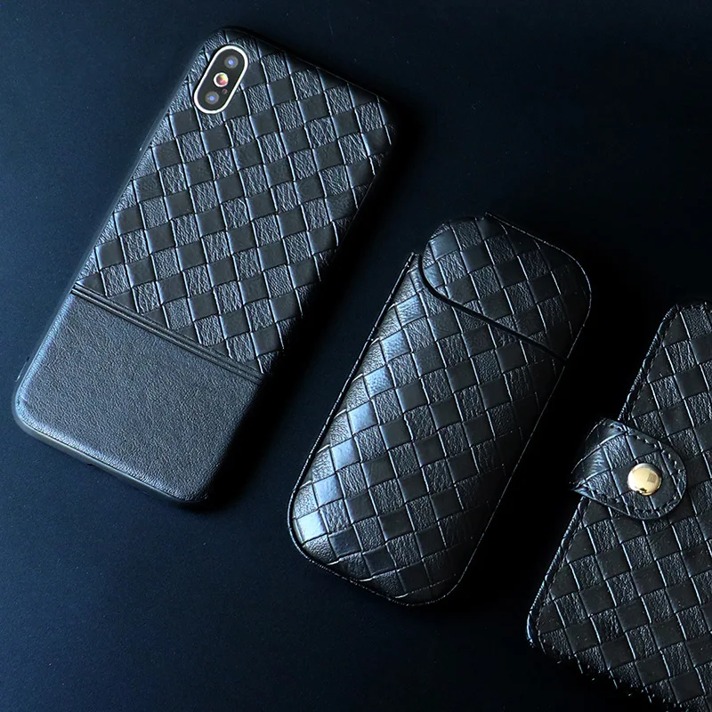 Плетеный чехол из искусственной кожи для IQOS, чехол для IQOS 2,4 Plus E ciget II III, универсальный чехол для переноски