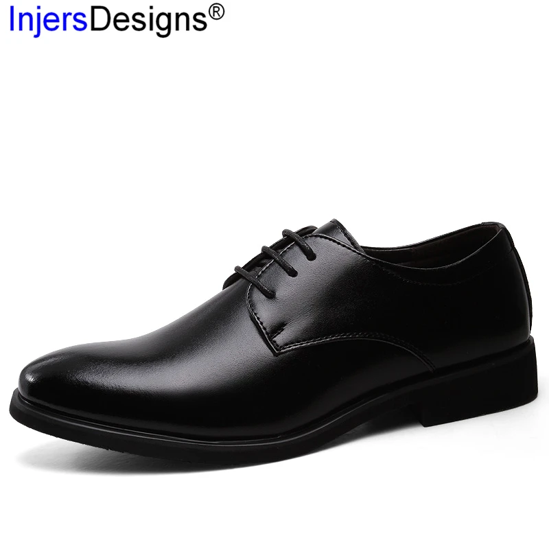 

New Arrival Dress Shoes Men Formal Shoes Height Increasing 6cm Fashion Lace-Up Pointed Toe Business Men Shoes Zapatos De Hombre