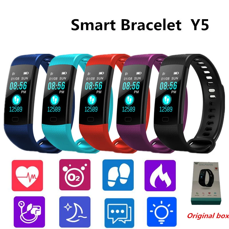 Y5 Pulsometer Fitness Smart watch android os ios blood oxygen Activity Tracker Pedometer Vibrating Alarm Watch FOR Xiaomi | Электроника