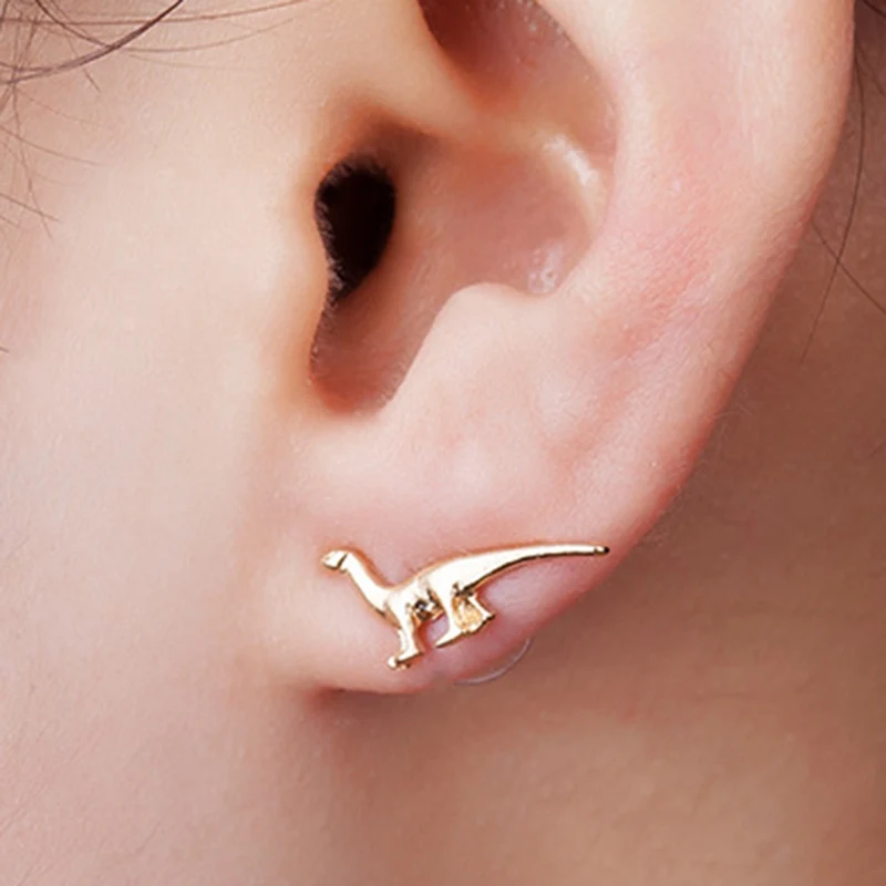 3 пары/компл. серьги-гвоздики динозавр смешанные золотые серебряные цветные