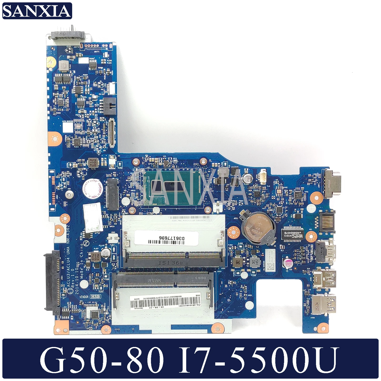 Kefu NM-A362 ноутбук материнская плата для Lenovo G50-80 оригинальная материнская плата I7-5500U