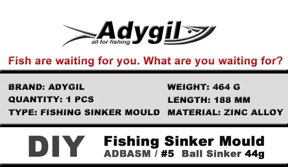 Adygil DIY рыболовный шар грузило прессформы ADBASM/#5 Шариковый грузило 44 г 6 полостей