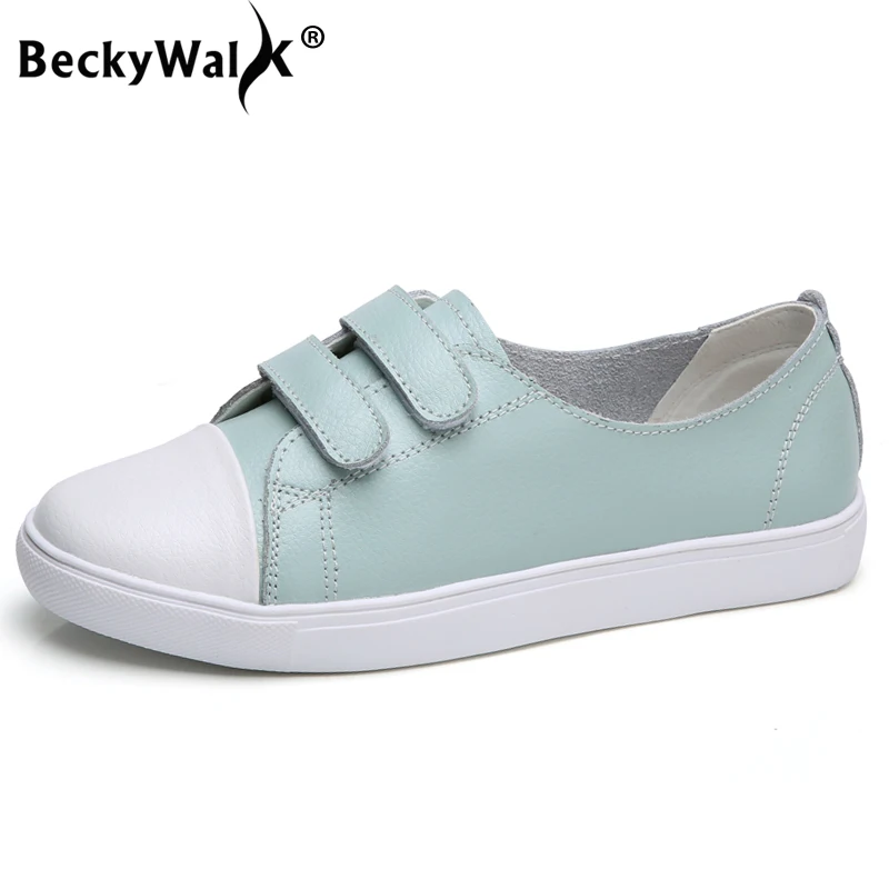 Кроссовки BeckyWalk женские из натуральной кожи повседневная обувь на плоской