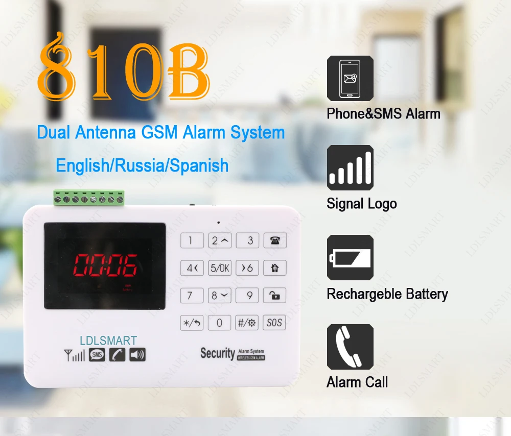 Английская русская Голосовая подсказка SIM домашняя Безопасность GSM сигнализация система автоматического набора номера SMS вызова дистанционное управление
