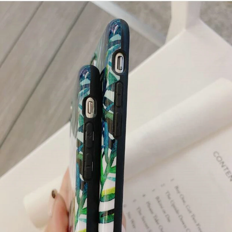 Flower Leaves Print Phone Case For iPhone 6 6S Plus XR XS Max Soft Silicone Covers Summer Plants Cases X 7 8 |
