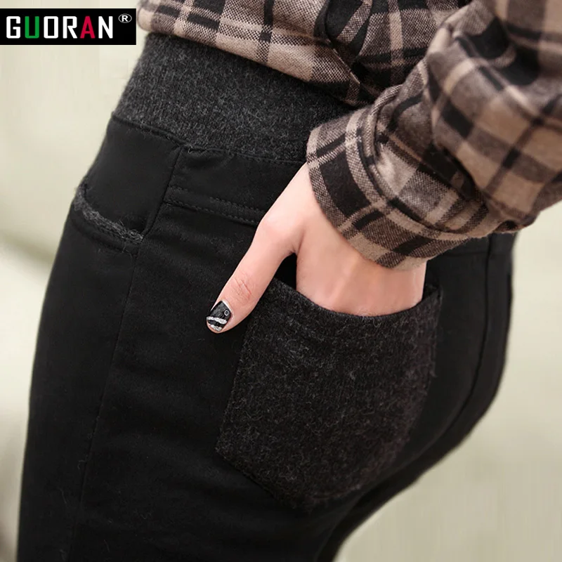 Зимние Повседневные брюки и капри женские эластичные хлопковые утепленные узкие