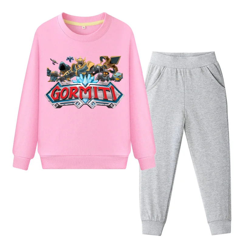 Child Pullover Coat+Pant Suit For Kids Clothing Sets Boys Gormiti Game Clothes Set Girls Pink Sports Tracksuits Baby 2019 WL105 | Детская