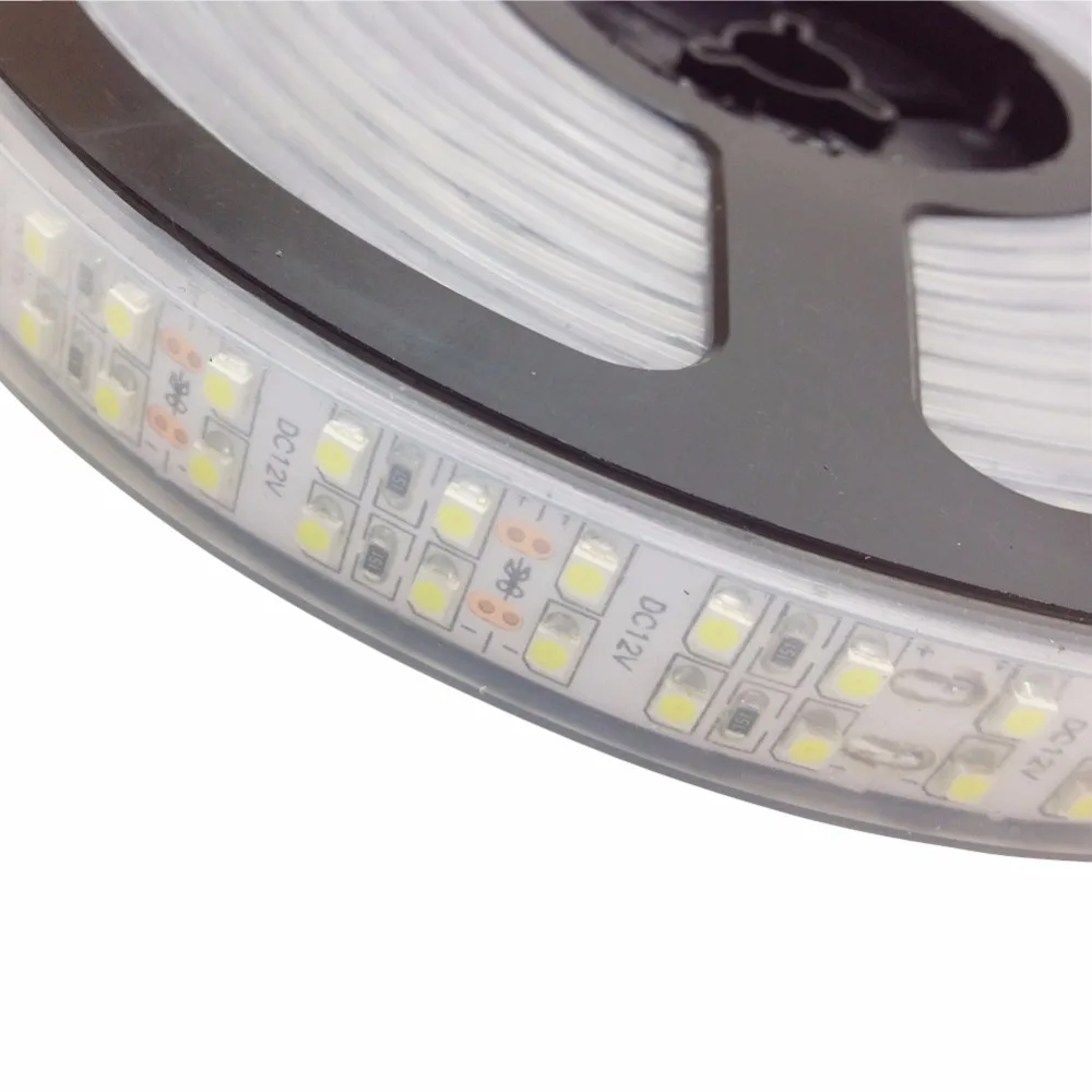 DC 12 V 600Led 120led/m Водонепроницаемая SMD 5050 RGB теплая белая светодиодная лента двухрядная гибкая лента с питанием и пультом дистанционного управления