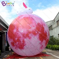 personalized 6 meters inflatable moon ball with white rabbit promotional 20ft moon balloon inflatables for display toys