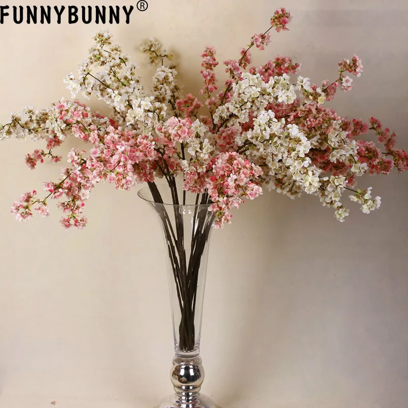 FUNNYBUNNY романтические искусственные ветви вишни шелковые цветы для дома Свадебные