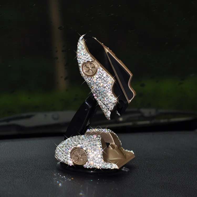 Bling Sportscar Форма Автомобильный держатель для мобильного телефона с кристаллами приборной панели украшение орнамент gps подставка для " до 6," телефон