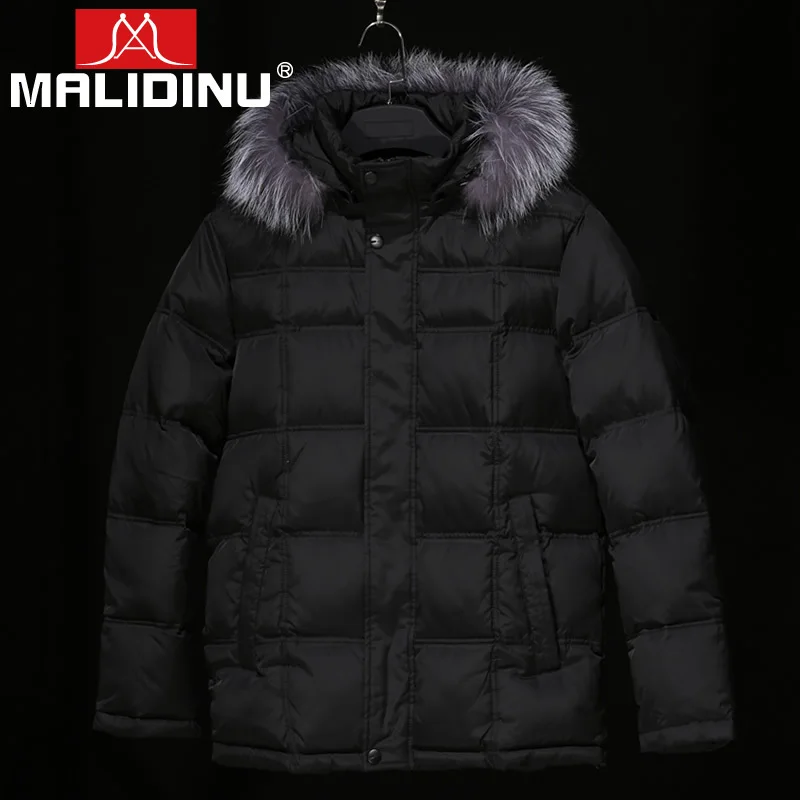 MALIDINU 2022 New Down Jacket Men Brand 70% White Duck Down Winter Coat Thicken Down Coat Parka Fox Fur Collar Free Shipping