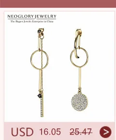 Neoglory, ассиметричные серьги, круг, длинное из натурального камня, висячие серьги-капли для женщин, подарки, модные ювелирные изделия, дизайн