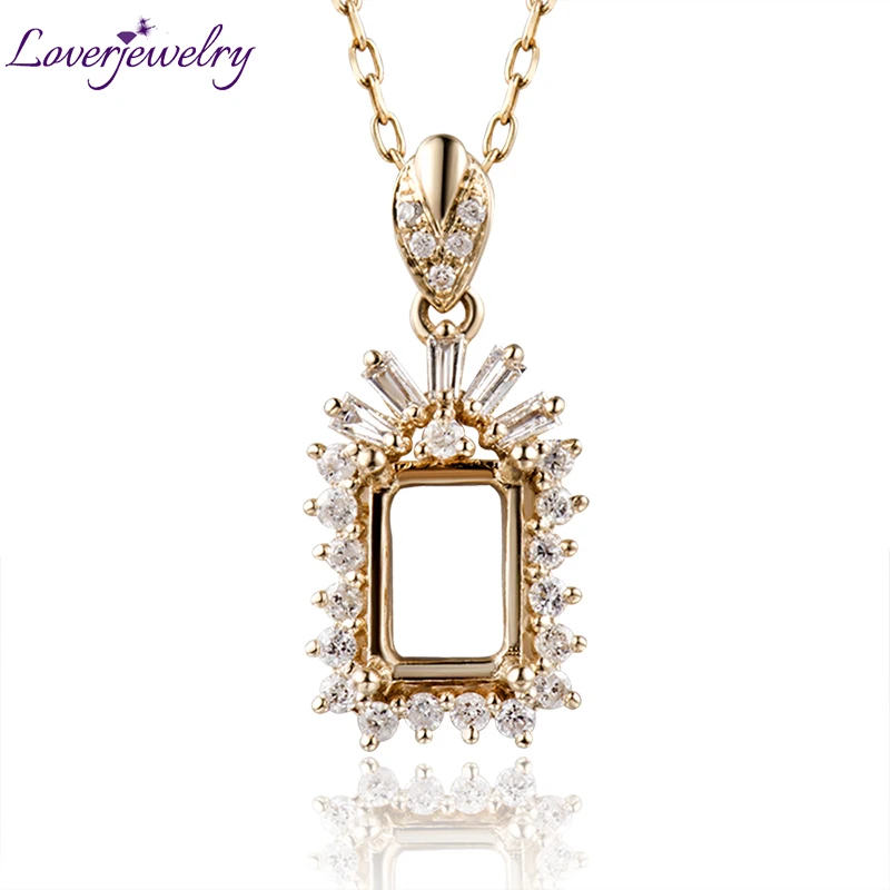 LOVERJEWELRY подвеска с изумрудной огранкой 5x7 мм желтое золото 18 карат 750 пробы на