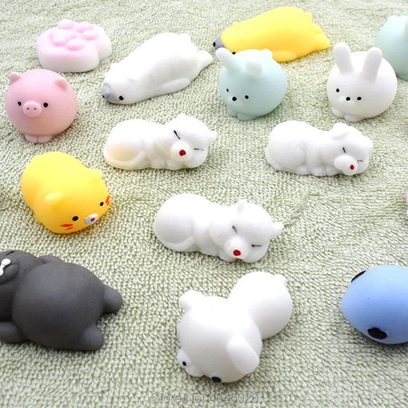 Мягкие мини-животные сжимающие игрушки Mochi Cat антистресс милые прижимающие игрушки набор антистрессовых забавных игрушек Детский рюкзак