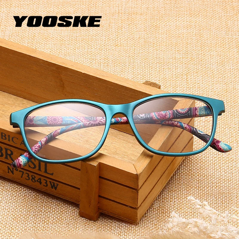 

YOOSKE Women Men Ultra light Reading Glasses Anti Fatigue Hyperopia Prescription Eyeglasses 1.5 2.0 2.5 3.0