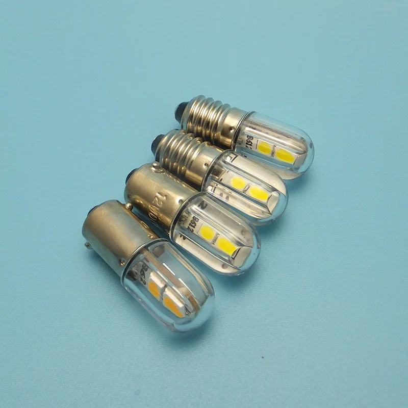 Фото MIDCARS Высокое качество 48V T4w Ba9s E10 светодиодный лампы 12v LIndicator светильник лампы для роста растений 6v SMD 3030 4 светодиодный s 24V 120V 220VAC №4