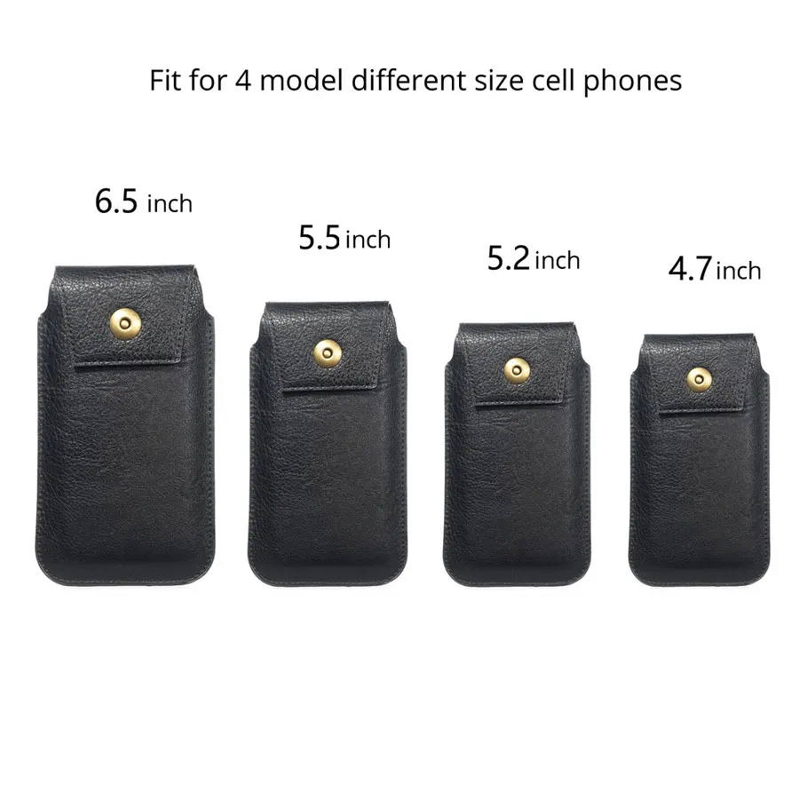 CHEZVOUS Flip Leather Phone Case For Smart Cell Phones 4.7-6.5inch Belt Clip Holster Pouch Ultra-thin Waist Bag Outdoor Climbing