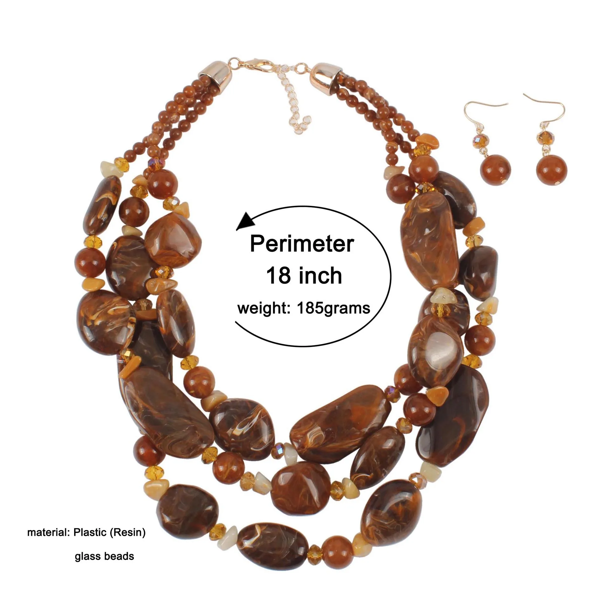 2018 New Hot Exaggerated Multi Layer Bohemian Jewelry Sets Women Strand Beaded Choker Resin Crystal Geometric Necklace Earrings | Украшения