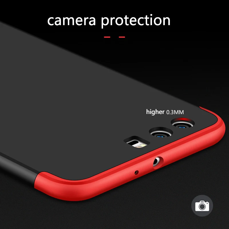 360 Степень защиты чехол для Huawei Honor 8 9 Lite 6x V9 красные черные лоскутное роскошные
