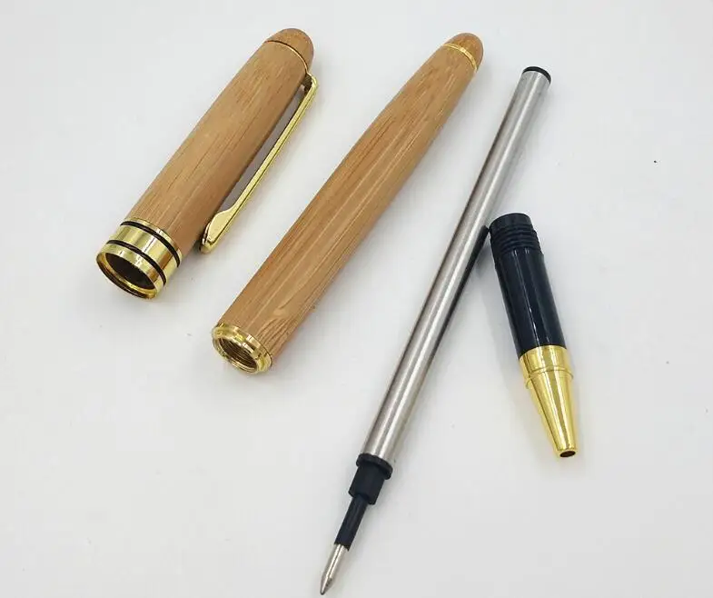 2018 Новая мода отличная бамбуковая шариковая ручка с золотым зажимом черная
