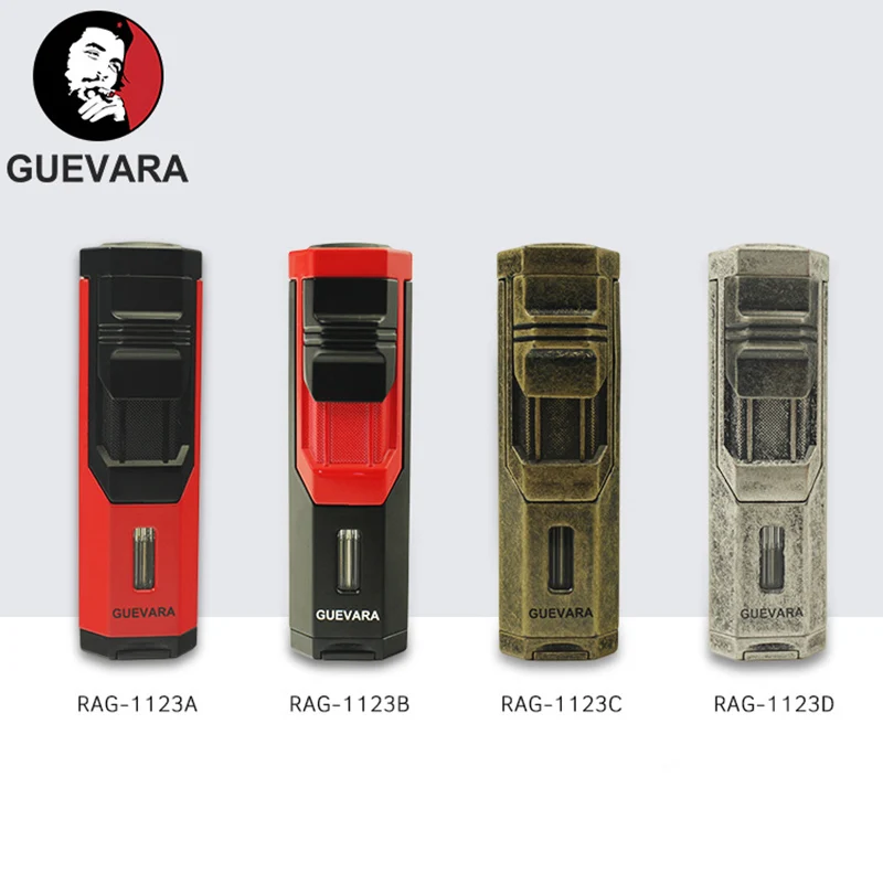 GUEVARA металлический факел Jet Flame сигарета зажигалка с дырокол Fit COHIBA|Сувениры для