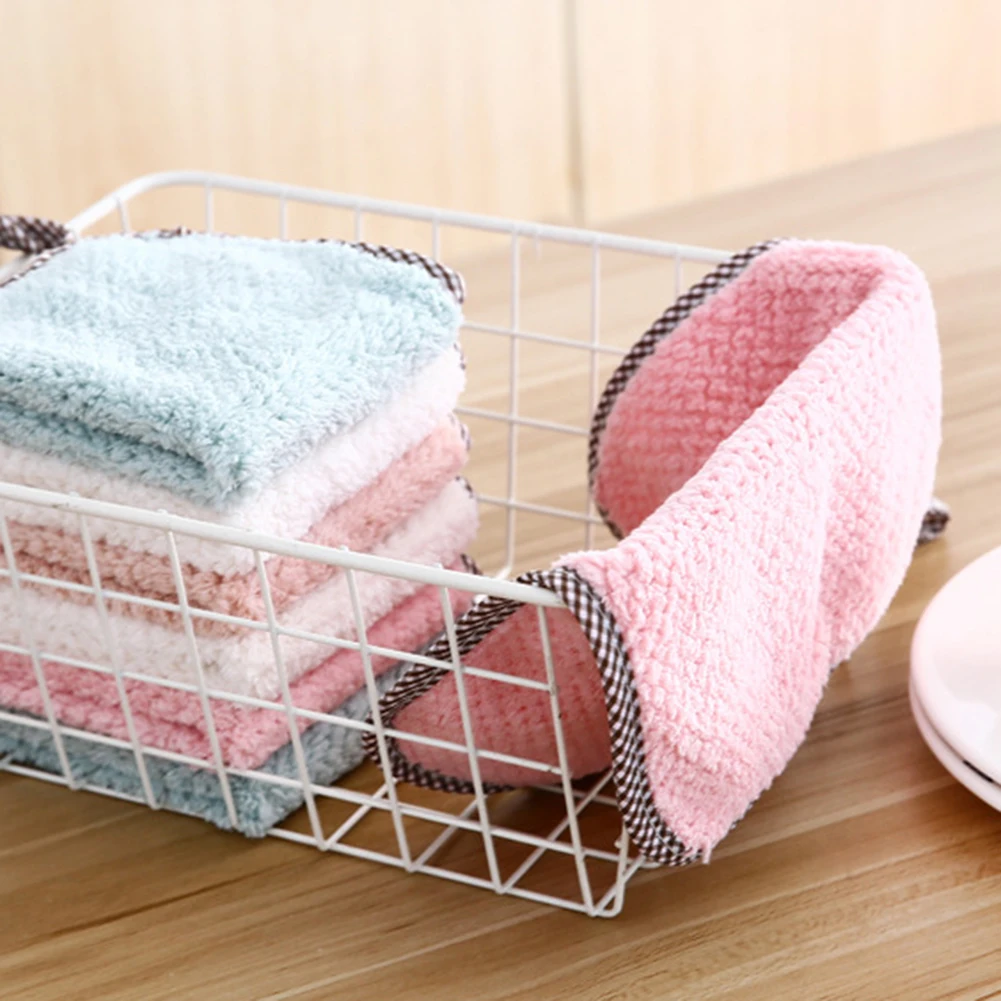 Кухонные салфетки для мытья посуды из кораллового флиса мягкие губки тряпичная