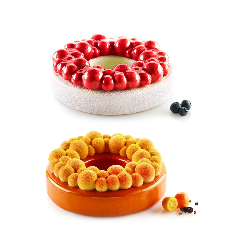 Round Cherry Bubble Cake Molds Silicone Mold Non-stick for Baking Brownie Chiffon Sponge Party Cakes | Дом и сад