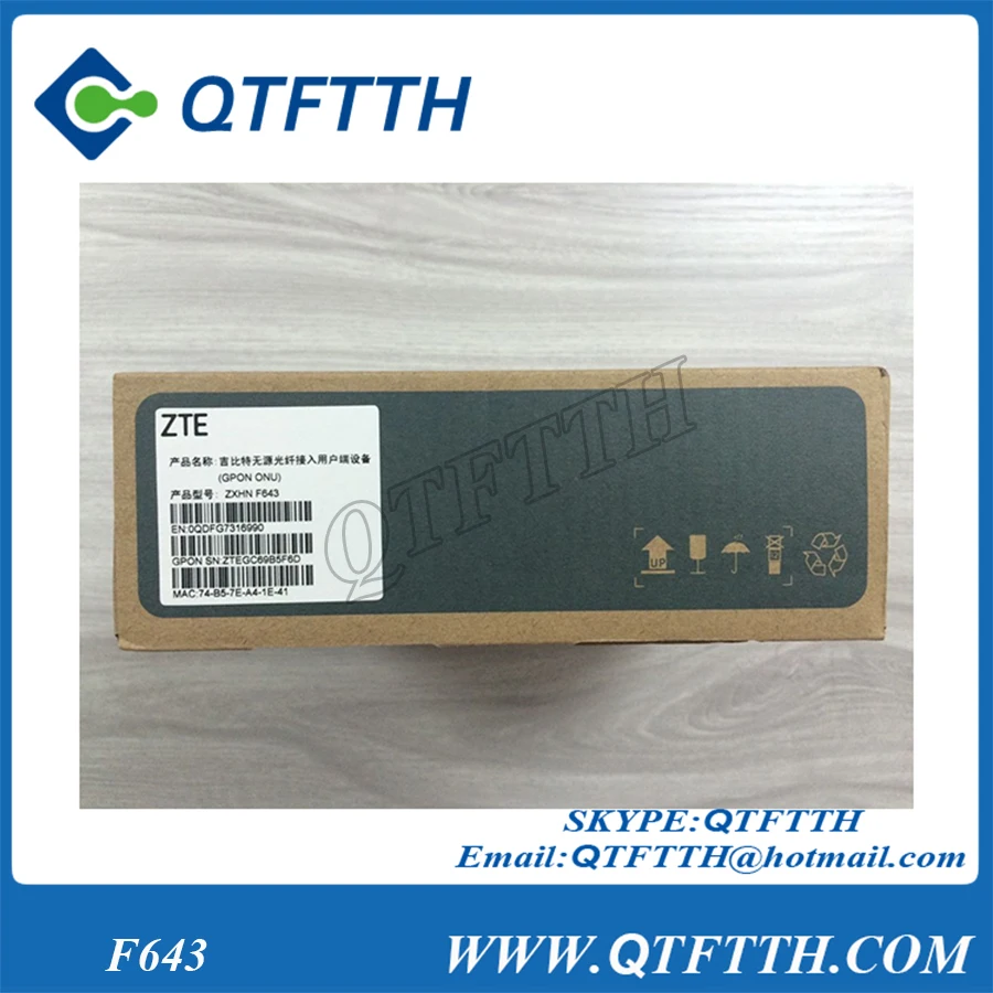 Оригинальный ZTE GPON ONU один Порты и разъёмы оптический сетевой терминал ZXA10 f643