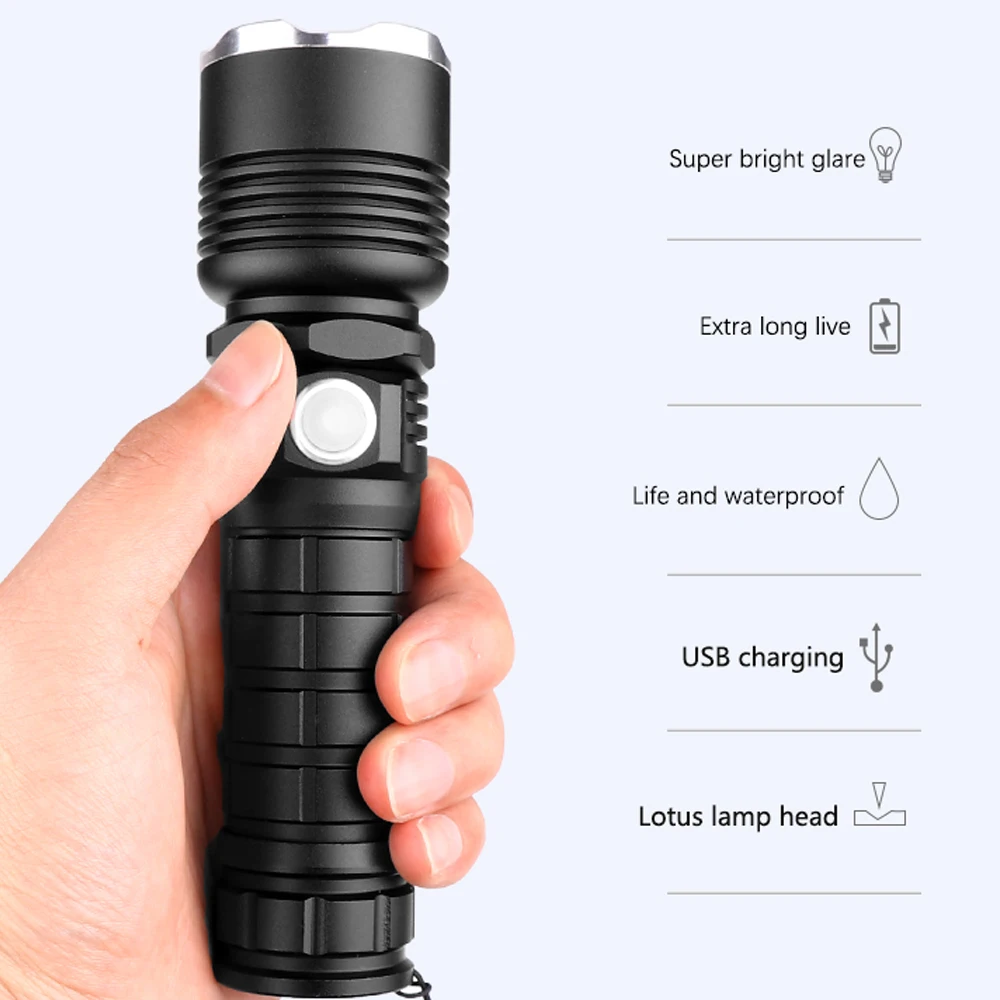 XHP70.2 светодиодный фонарик самый мощный XLamp XHP50 Перезаряжаемый USB Zoom фонарь XHP70 18650 26650 охотничий фонарь для самозащиты