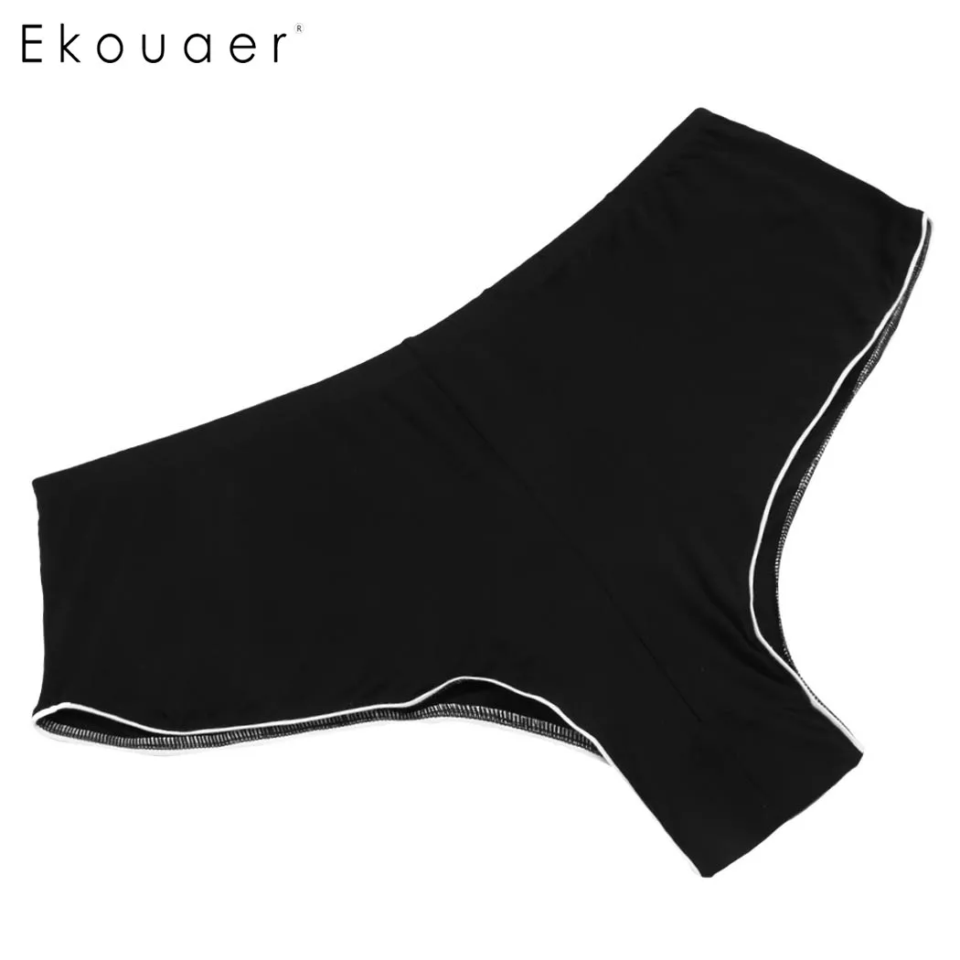 Ekouaer/Модная однотонная одежда для сна сезон весна-осень контрастные цвета с