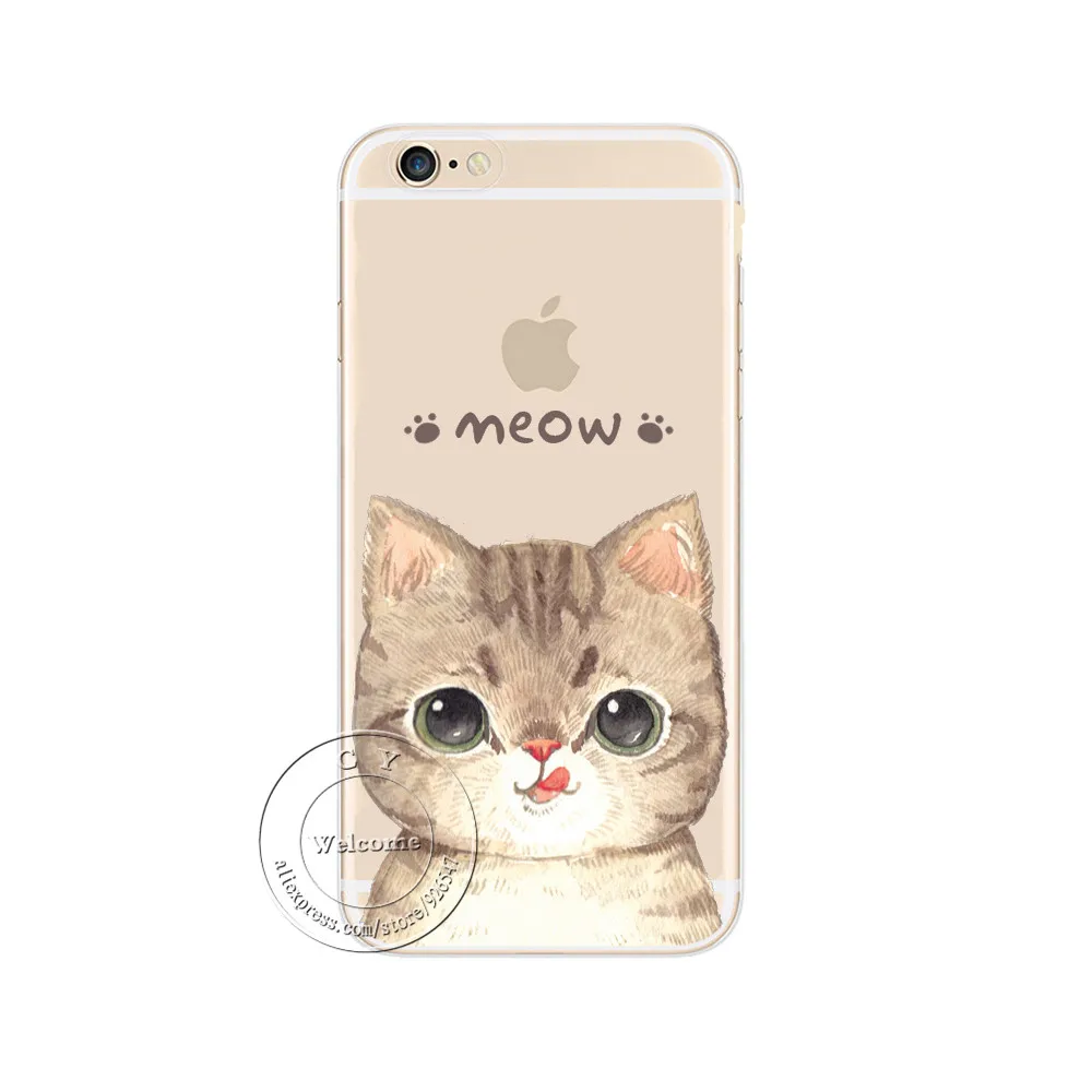 Жесткий пластиковый чехол с милым карикатурным котом для Apple iPhone X XS Max XR 4 4S 5 5S SE 5C 6 6S 7 8 Plus 6SPlus 7Plus 8Plus Coque on.