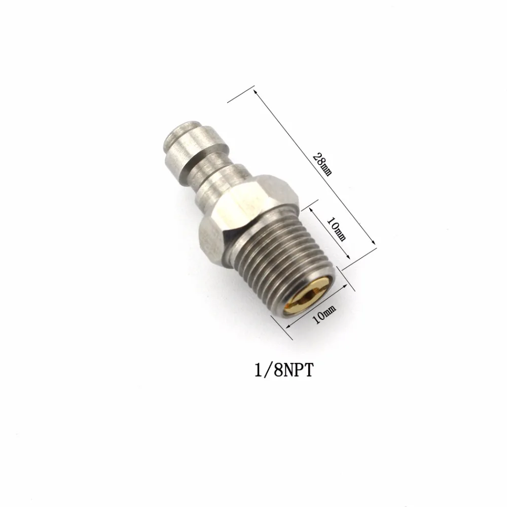 2PCS=1 SET PCP Airforce Paintball Stainless Steel 8mm Fill Nipple 1/8NPT Male Plug Quick Female Coupler Fittings Air Socket | Спорт и