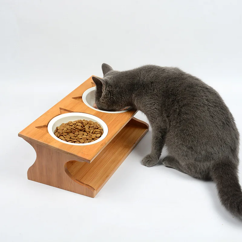 New Dog Food Bowls Elevated Dog Cat Bowls Ceramic Stainless Steel Pet Bowl Pet Feeder Cats Dogs Feeding Dish Pet Supplies