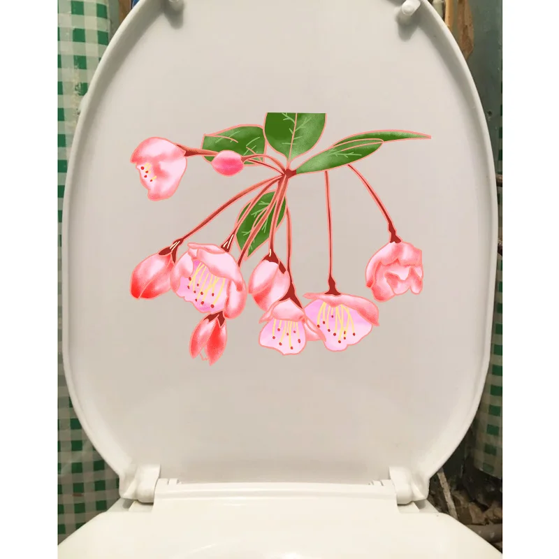 YOJA 22.9X19.4CM мультяшный персиковый филиал детский туалет Декор Туалет домашняя